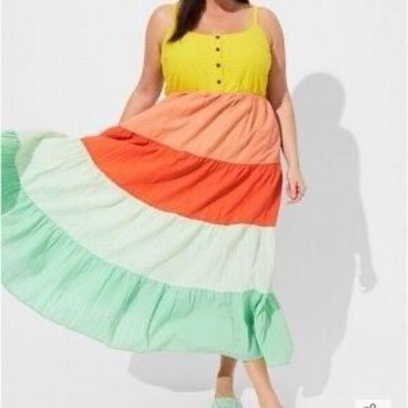 398. Torrid maxi colorful sundress with pockets size 2X - Picture 1 of 10